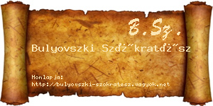 Bulyovszki Szókratész névjegykártya